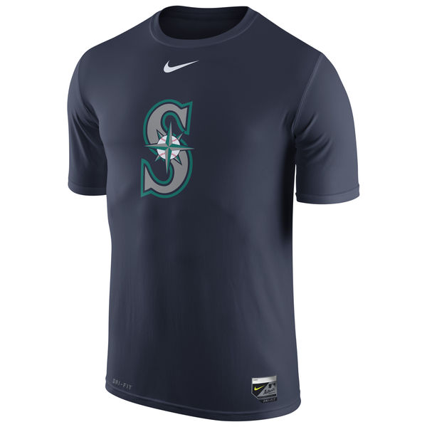 MLB Men Seattle Mariners Nike Authentic Collection Legend Logo 1.5 Performance TShirt  Navy